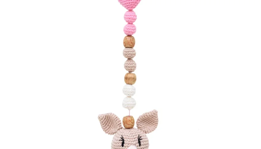 Prendedor Chupeta Coelhinho Amigurumi Artesanal Bebê Prático