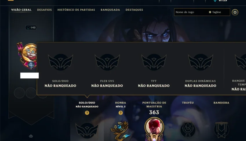 Unranked com 90 Champs e 49 Skins