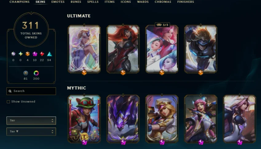 Conta Rara, Season 1, Diamante +, skins exclusivas(desapego)