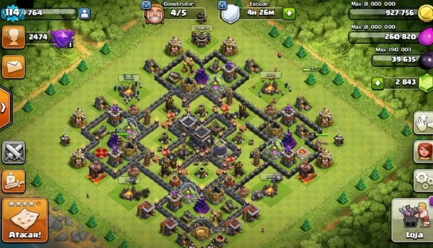 CLASH OF CLANS / CV 9 / 95% FULL / PODE ALTERAR NOME