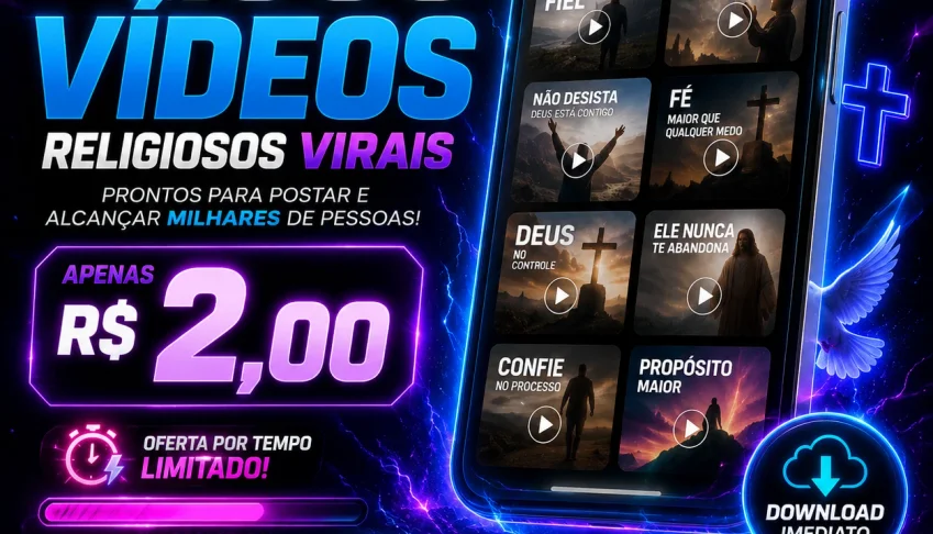 ✨ Pack 1.000+ Vídeos Verticais Nicho Religioso