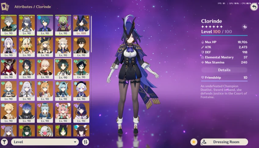 Genshin AR60 | CLORINDE C6 + BIS | Raiden C2 + BIS | 30+ LIM