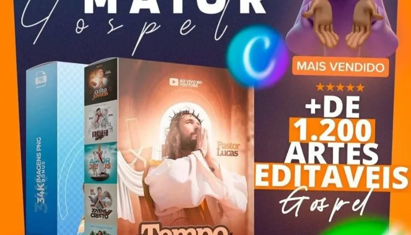 Super Pack Gospel +1200 Artes Editáveis MAIS VENDIDO DESIGN