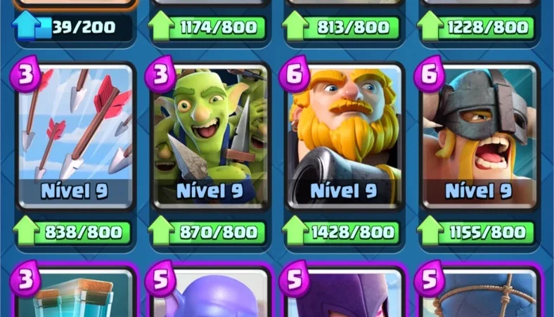 CONTA CR NÍVEL 10 COM 270 GEMAS.