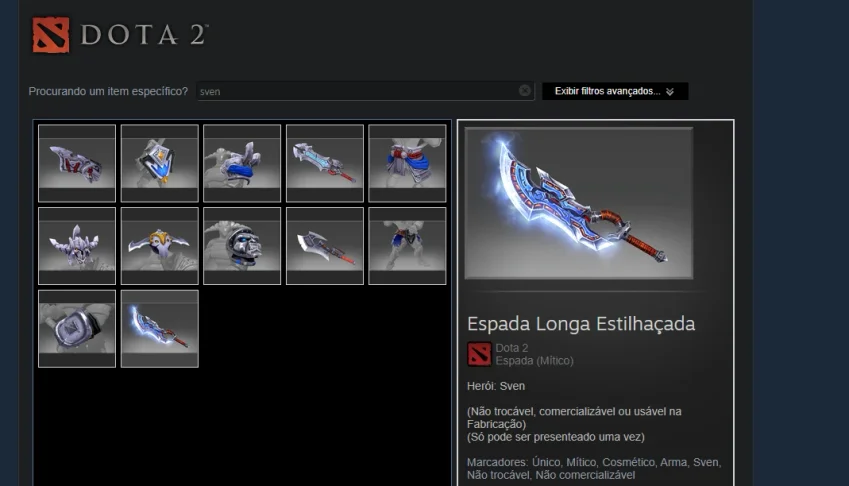 Sven Dota - 2 Espada Longa Estilhaçada