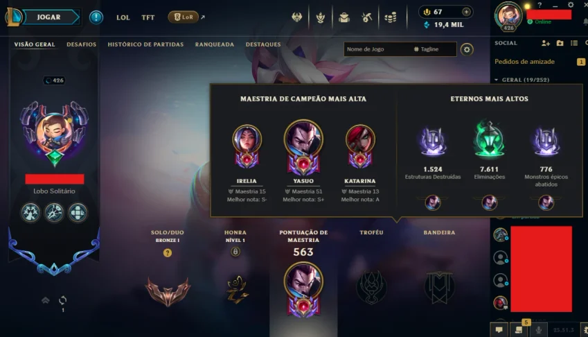 Conta de Lol e Valorant todos os campeoes e operadores
