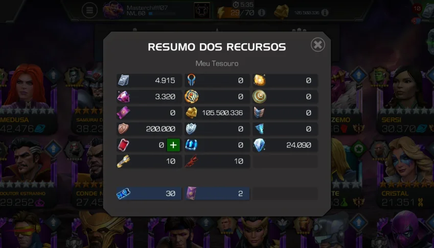 Login (Conta) Marvel Contest of Champions