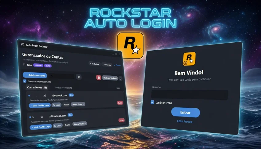 Rockstar AutoLogin Código Automático Gerenciador de Contas A
