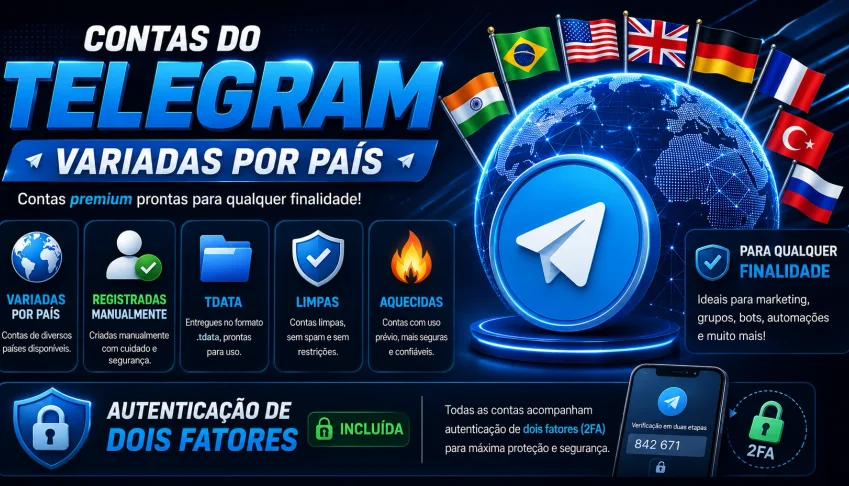 📦Pack (10 Contas de Telegram) IP Misto