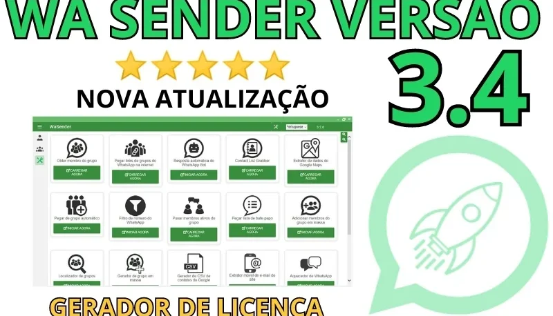 Wa Sender 3.4 Utlima Versão + Gerador De Licença