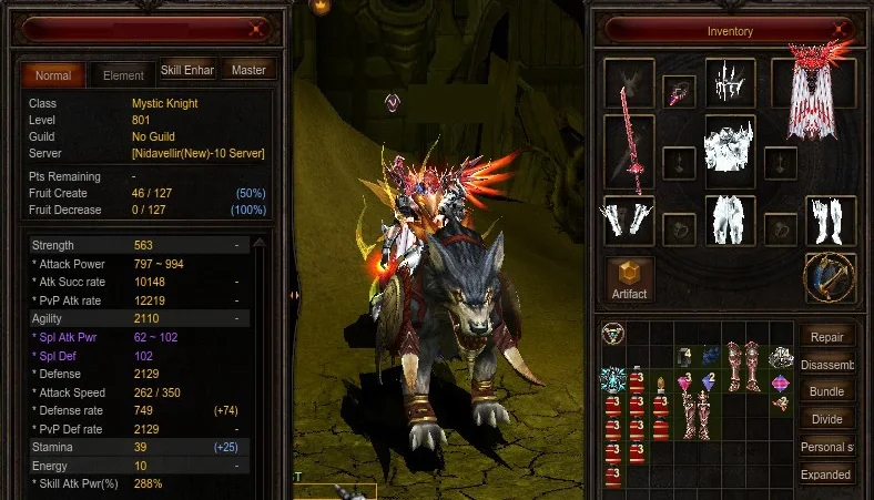 Mu Online Webzen ILLUSION KNIGHT IK lvl 800 Nidavellir