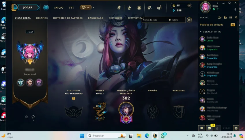 Vendo conta League of Legends