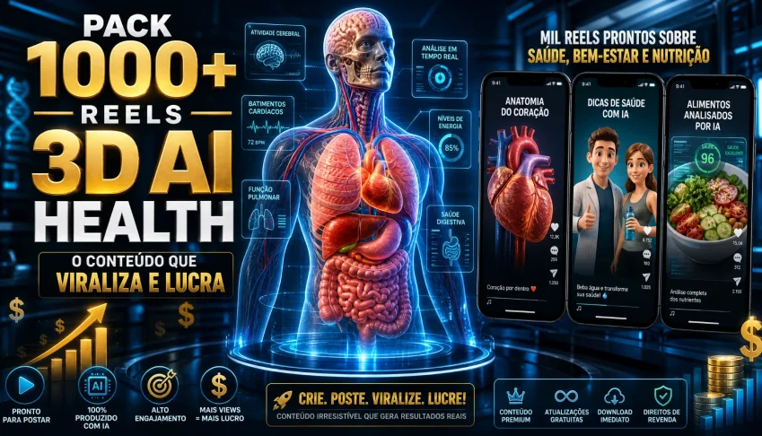 1000+ Reels IA de Saúde, Bem-Estar Prontos Para Viralizar