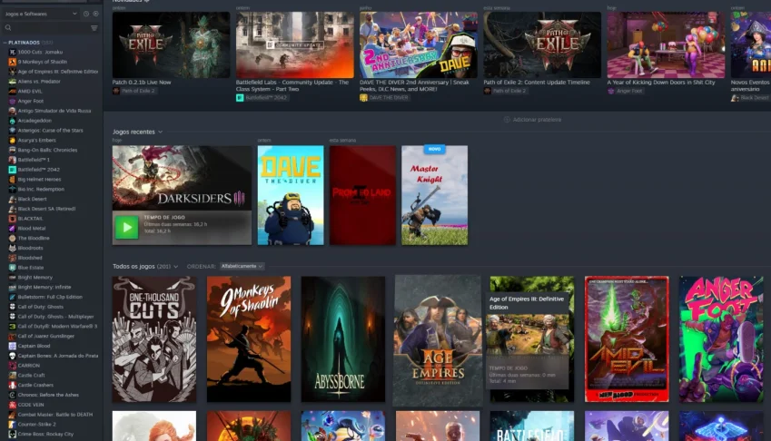 Conta Steam com mais de 100 jogos para jogar offline!