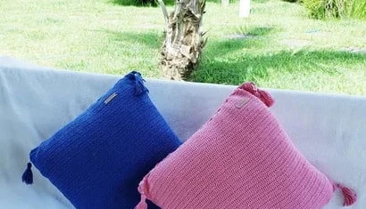 Capa de Almofada em Crochê Dupla Face Básica