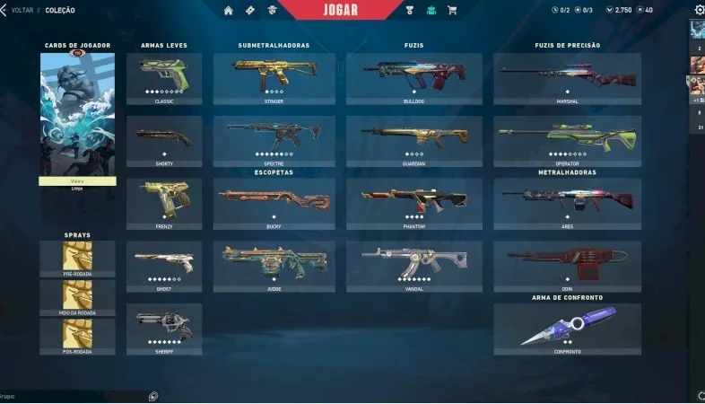 conta de valorant com 1.5k gasto