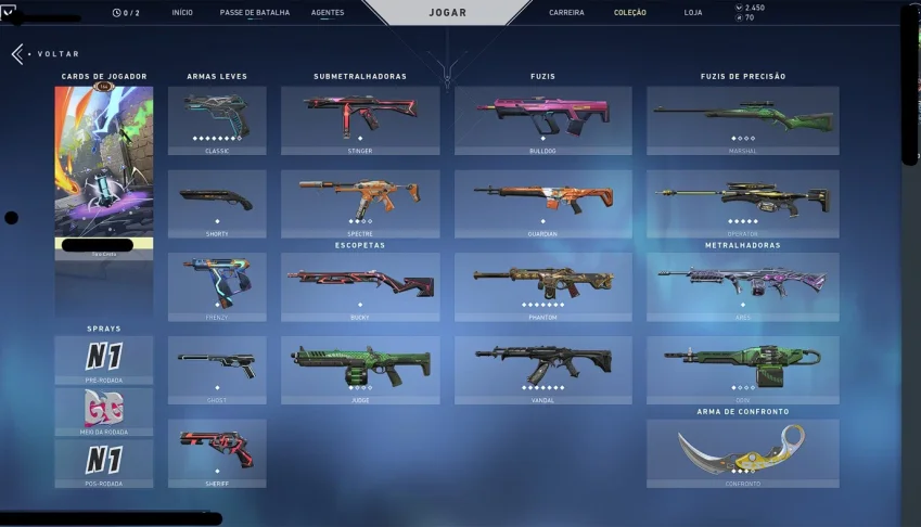 Conta Valorant com várias skins, platina 3