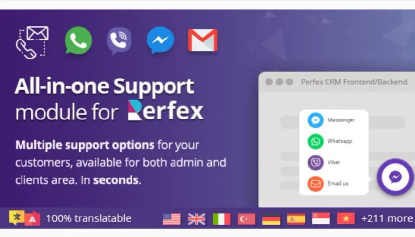 Modulo Suporte ao cliente via Rede Social PerfexCrm