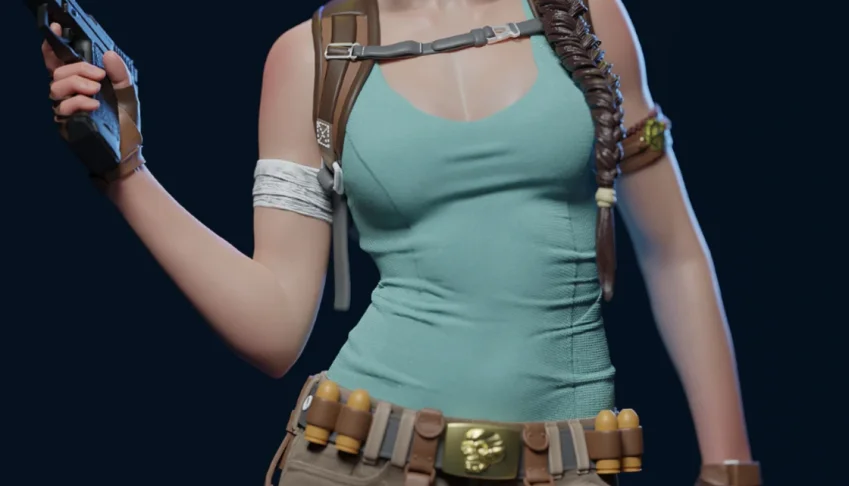 Lara Croft 3D - Arquivo .Stl Para Impressão 3D