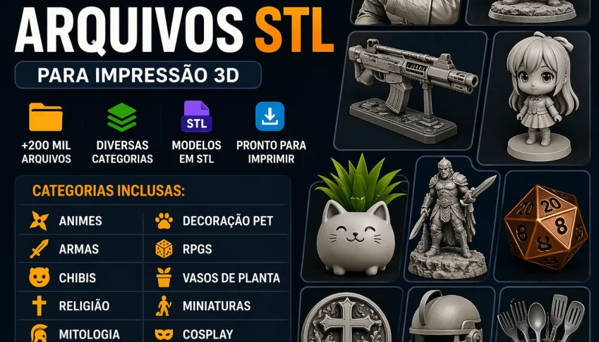 Mega Pack 3D – Mais de 200.000 Arquivos STL para Impressão
