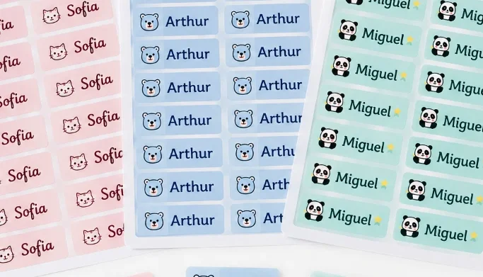 Folha com 27 Etiquetas Personalizadas para Roupas