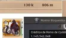 Conta 2B576m de Prata Somada com Bau e com 1B142m de Fama Am