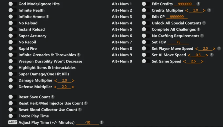 Mod Trainer Resident Evil:Requien