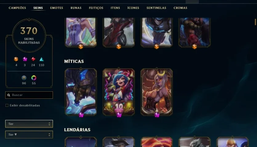 CONTA LOL DIAMANTE 4, 370 SKINS BARATA