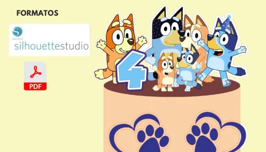 Arquivo De Corte Topo De Bolo Bluey E Bingo