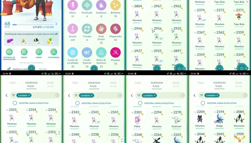 LV 68 |123 Lendários| 79 Brilhantes (Shiny), 11 Míticos A099
