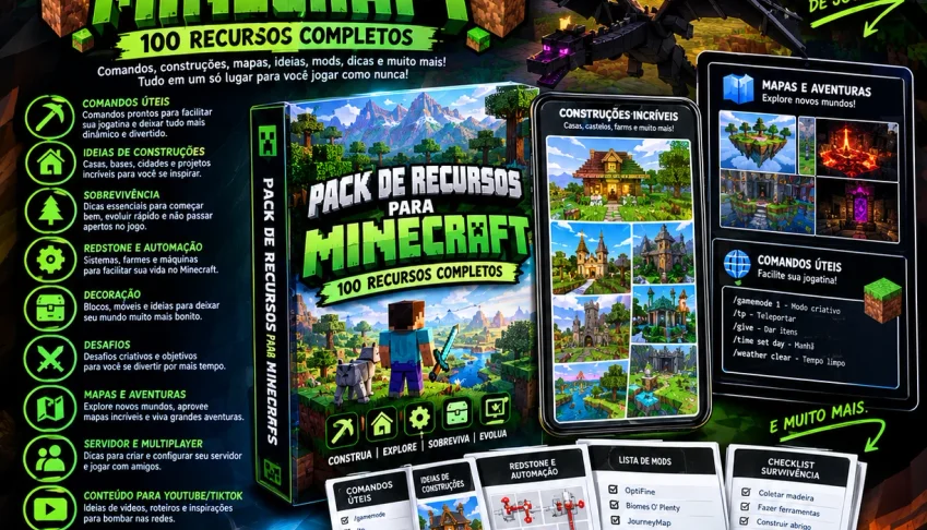 Pack de Recursos para Minecraft - Entrega automatica