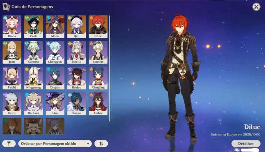 GENSHIN IMPACT 5 X 5 ESTRELAS 4X5 ARMAS 20 PERSONAGENS AR35