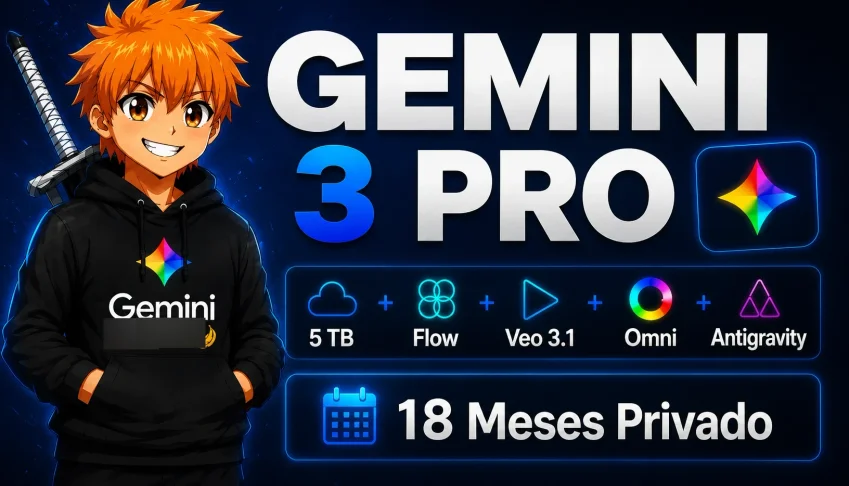 Gemini Pro + Antigravity + Flow 18 mes/30 dias de garantia!