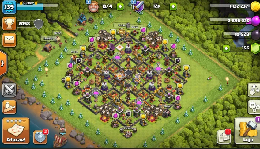 Conta Conta CV11Lendária Semi-Full Clash Of Clans
