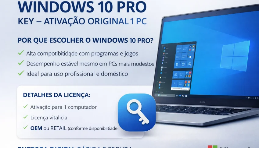 Windows 10 PRO Chave + Garantia (Ativação Vitalícia)