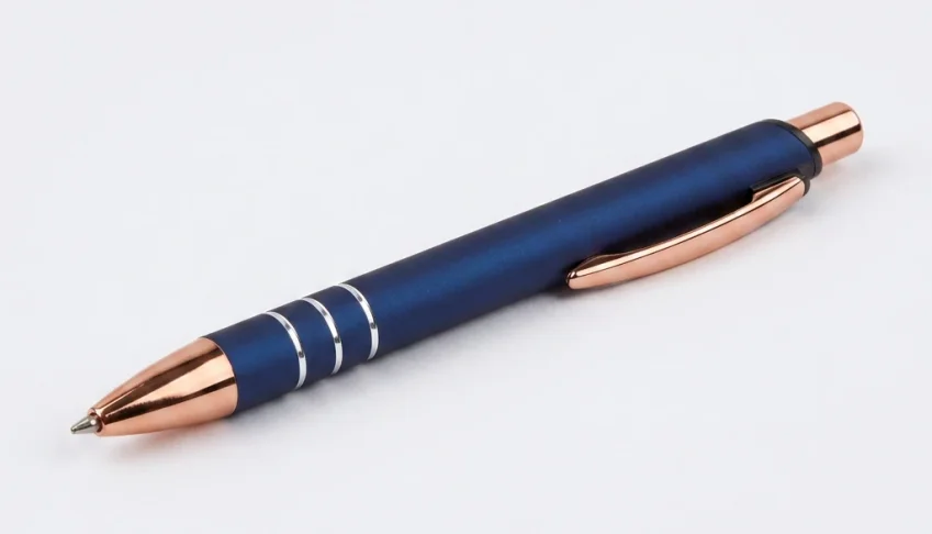 Caneta de Metal com Tinta Azul