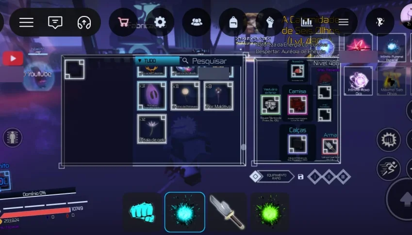 Conta de jujutsu infinito lv500