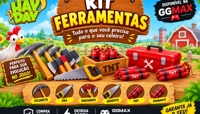 Hay Day - Kit Ferramentas - Picareta / Pá / Serrote /Machado