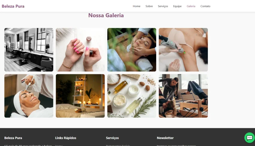 Site de salão de beleza e estética em HTML editável