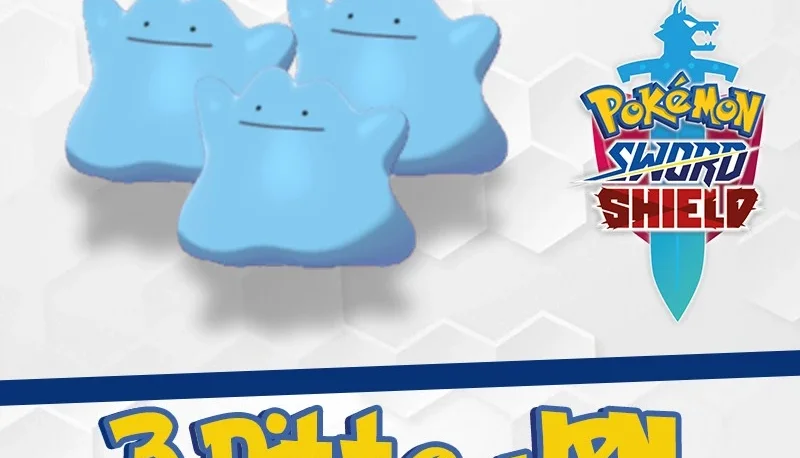 3 Shiny Ditto Japonês 6IVs + Brinde - Pokémon Sword e Shield