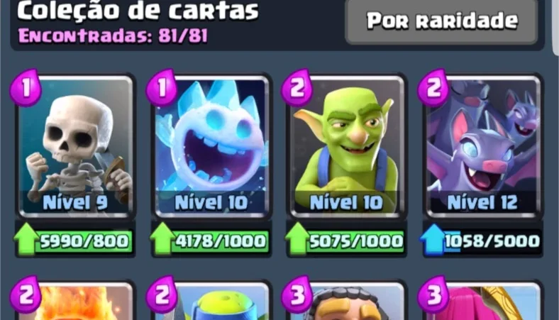 Conta Clash Royale lvl 12 todas as cartas