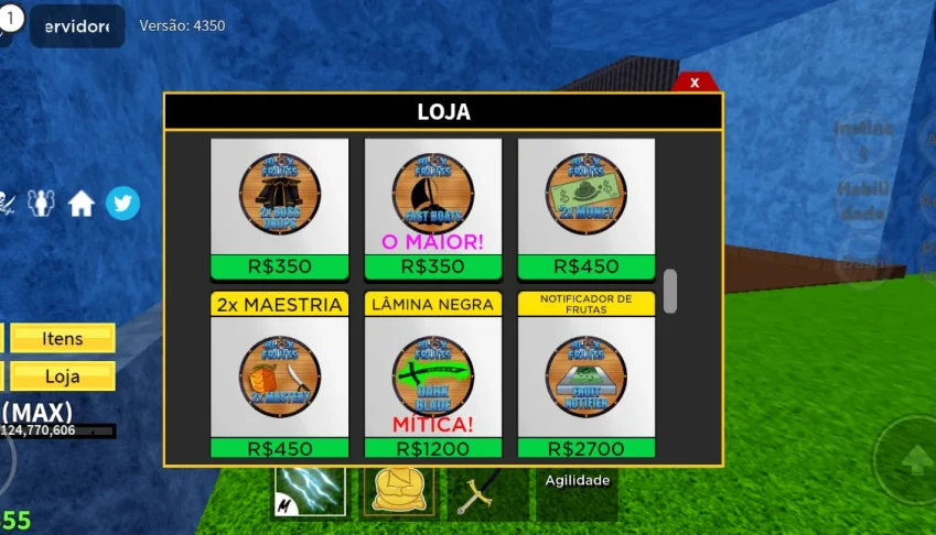 Conta de blox fruits