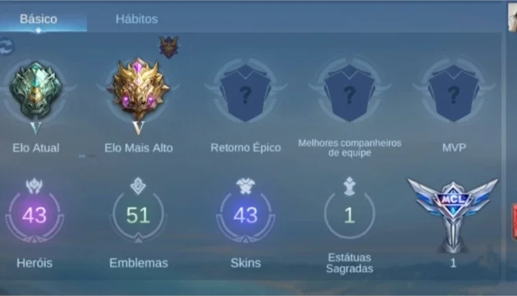 VENDO CONTA MOBILE LEGENDS EX MÍTICO