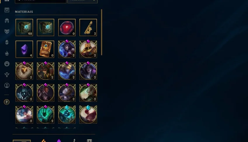 CONTA GOLD LOL 77 SKINS 151 CHAMPIONS