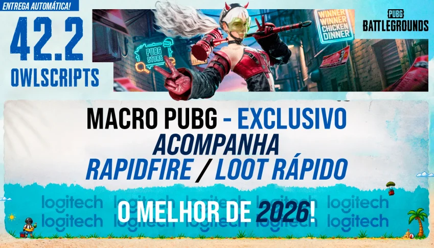 MACRO - PUBG STEAM E PUBG LITE - (VITALICIO) MOUSES LOGITECH