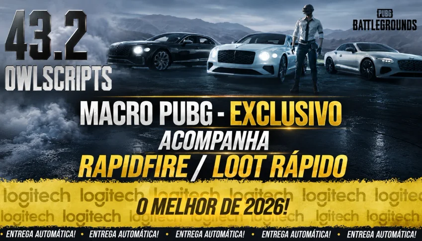 MACRO - PUBG STEAM E PUBG LITE - (VITALICIO) MOUSES LOGITECH