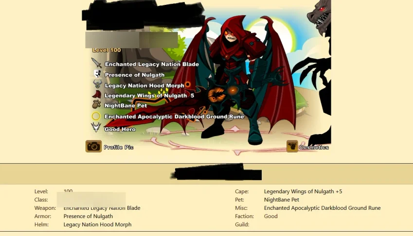 Conta AQW LvL 100 12 anos