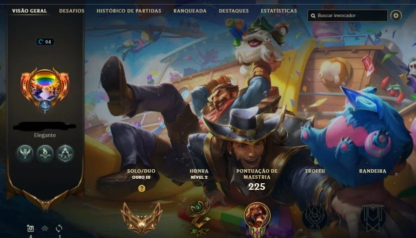Conta League of Legends - Gold 3, 40 skins, 17 baús e chaves