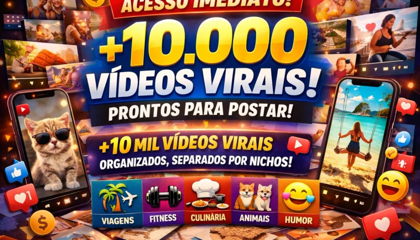 Acesso Imediato A +10.000 Vídeos Virais Prontos Para Postar