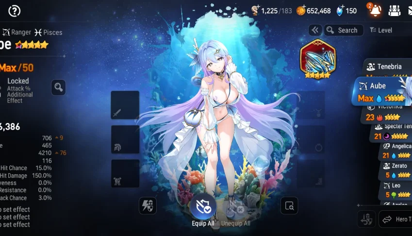 Vendo conta de epic sevem com personagem aube